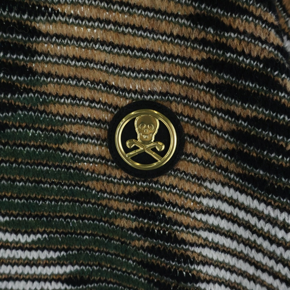 MARK&LONA(マークアンドロナ) Gauge Rapier Looms Sweater カモフラ ジャガード ウール ニット セーター カーキ MLM-2C-AB04