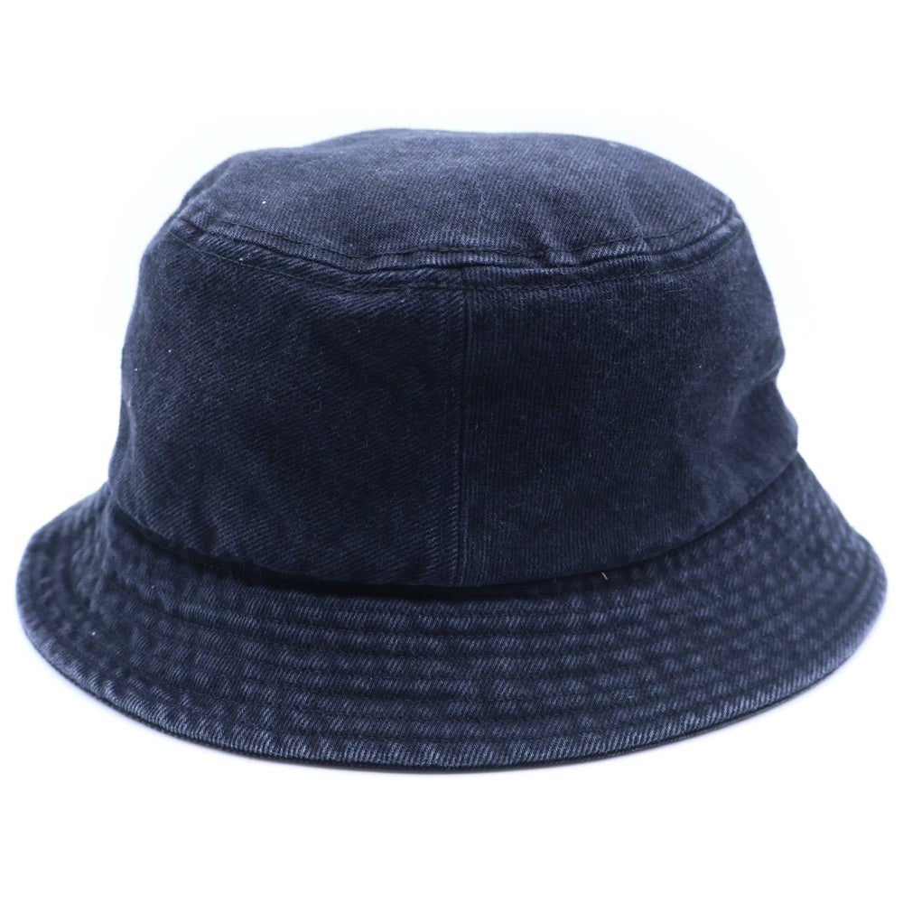 SUPREME(シュプリーム) 25SS Denim Crusher Washed Indigo ロゴ刺繍 デニム クラッシャー バケットハット 帽子 ブラック