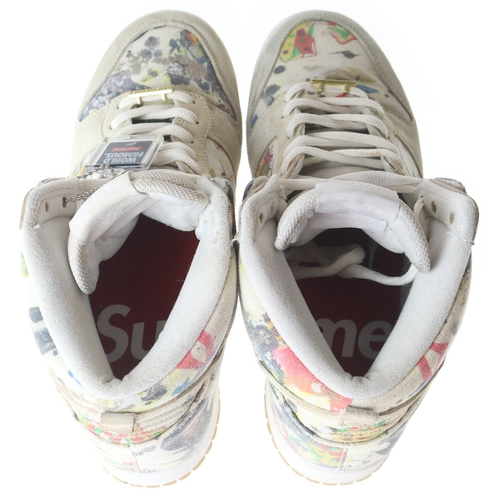 NIKE SB(ナイキエスビー) ×Supreme DUNK HIGH RAMMELLZEE シュプリーム ダンク ラメルジー ハイカットスニーカー ホワイト/マルチ US10/28cm FD8779-100