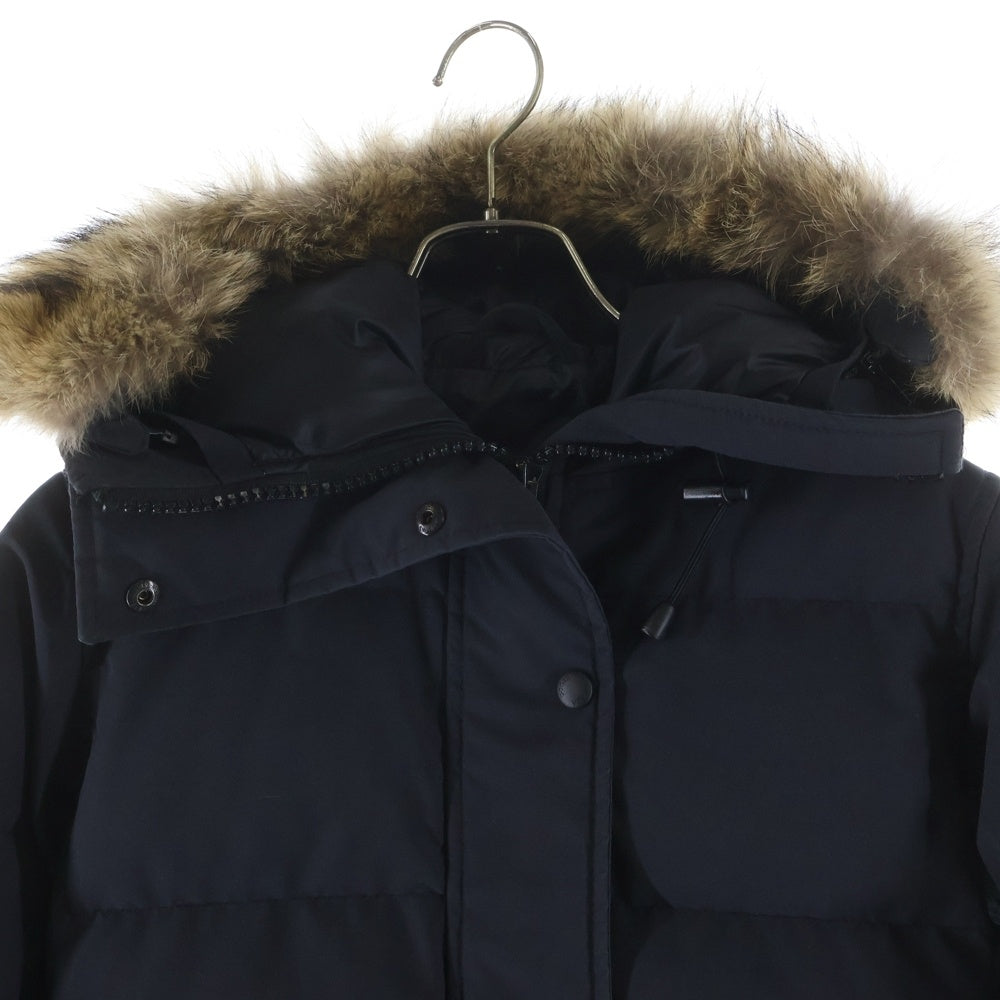 CANADA GOOSE(カナダグース) BLACK LABEL SHELBURNE PARKA ブラックレーベル シェルバーンパーカー ファーフーデッド ロング ダウンジャケット ネイビー レディース 3802LB