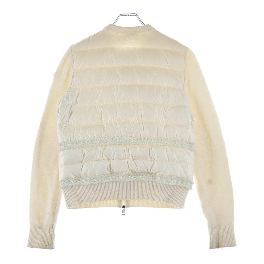 MONCLER(モンクレール) 22AW CARDIGAN TRICOT ウール ニット切替 ナイロン ダウンジャケット ブルゾン ホワイト レディース H20939B00006 M1939