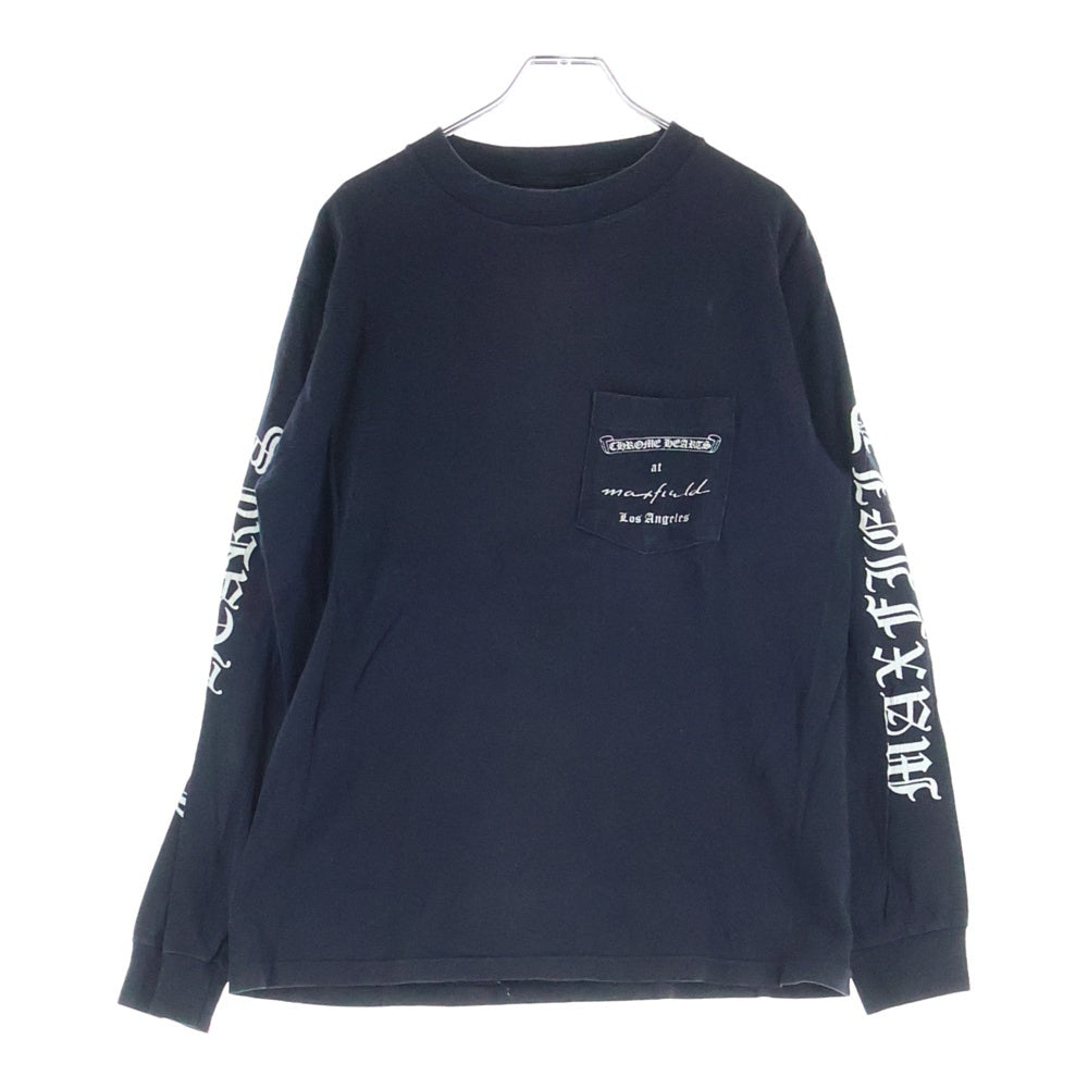CHROME HEARTS(クロムハーツ) OLD ×Max field Dagger L/S TEE マックス フィールド ダガー プリント クルーネック 長袖Tシャツカットソー ネイビー