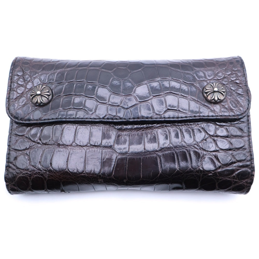 CHROME HEARTS(クロムハーツ) WAVE WALLET ALLIGATOR ウェーブウォレット アリゲーター ロングウォレット 財布 ブラウン