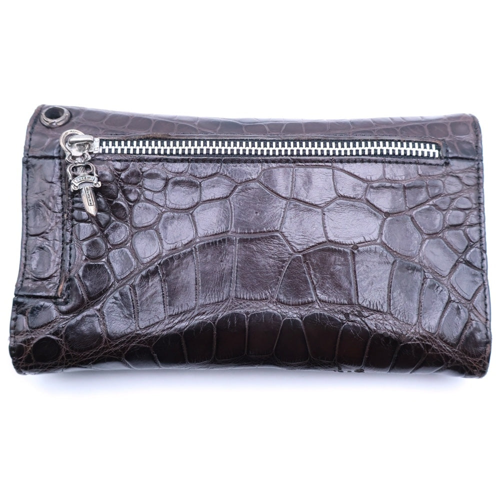 CHROME HEARTS(クロムハーツ) WAVE WALLET ALLIGATOR ウェーブウォレット アリゲーター ロングウォレット 財布 ブラウン