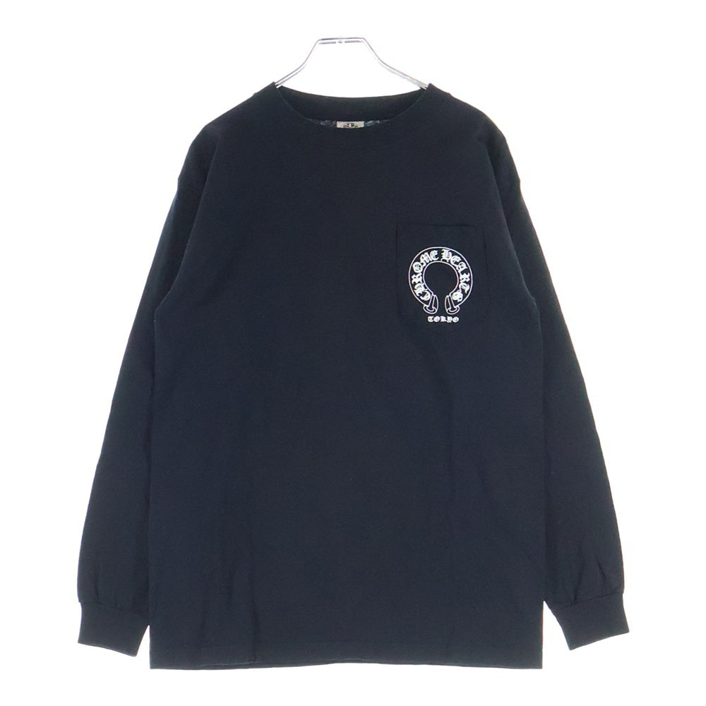 CHROME HEARTS(クロムハーツ) OLD HORSESHOE TOKYO L/S TEE オールド ホースシュープリント 東京限定 長袖ポケットTシャツ カットソー ブラック