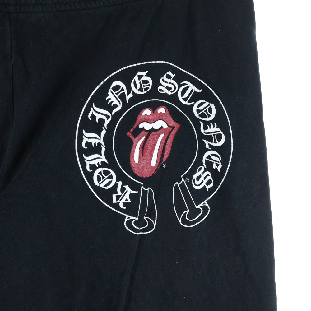 CHROME HEARTS(クロムハーツ) OLD ×The Rolling Stones Lip And Tongue オールド ザ ローリングストーンズ リップアンドタン フローラルプリントスウェットパンツ ブラック