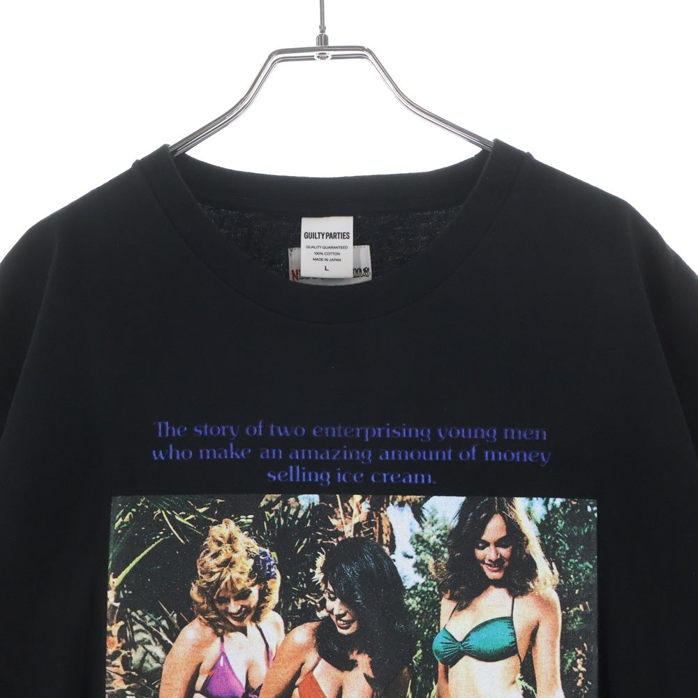 WACKO MARIA(ワコマリア) 21AW WASHED HEAVY WEIGHT CREW NECK T-SHIRT フォトプリント クルーネック 半袖Tシャツカットソー ブラック CCND-WM-WT01