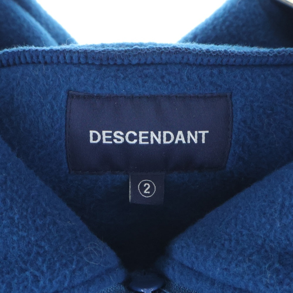 DESCENDANT(ディセンダント) BURY ZIP FLEECE スタンドカラー ジップ フリース プルオーバージャケット ブルー