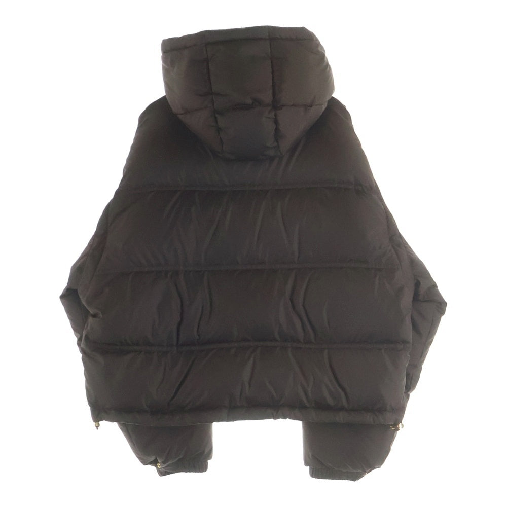 CELINE(セリーヌ) 23AW レザートリオンフ ジップアップ クロップド ナイロン ダウンジャケット ブラウン 2W66190.V19CO レディース