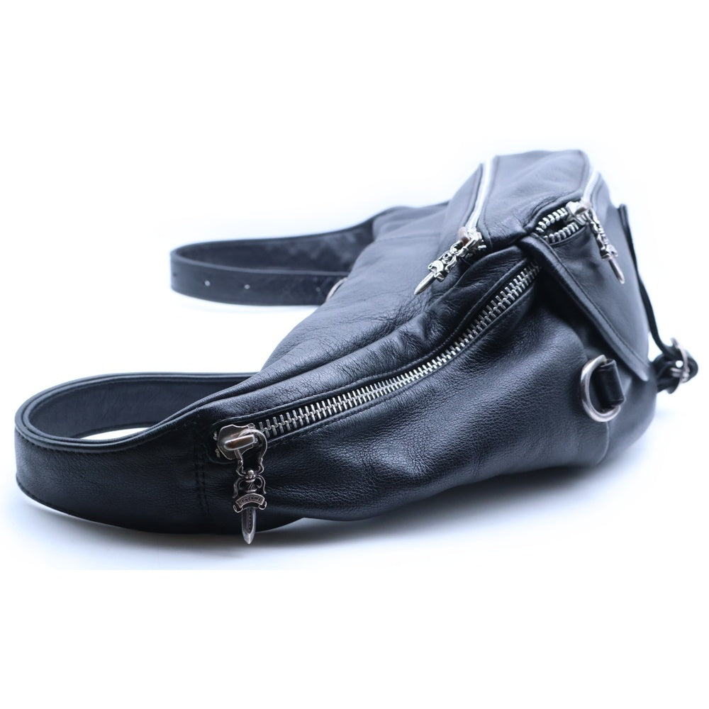 CHROME HEARTS(クロムハーツ) #1 SNAT PACK スナットパック ダガージップ ガンスリンガーベルト レザーウエストバッグ ブラック BCA378