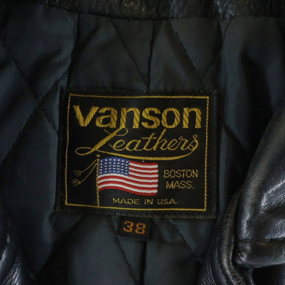VANSON(バンソン) C2 裏地キルティング レザー ダブルライダースジャケット ブラック