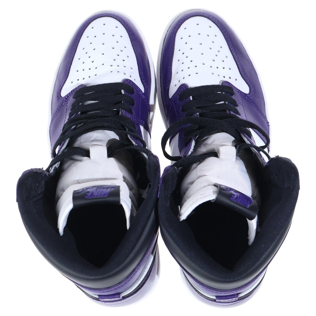 NIKE(ナイキ) AIR JORDAN1 RETRO HIGH OG COURT PURPLE エアジョーダン1 コートパープル ハイカットスニーカー ホワイト/パープル US9.5/27.5cm 555088-500