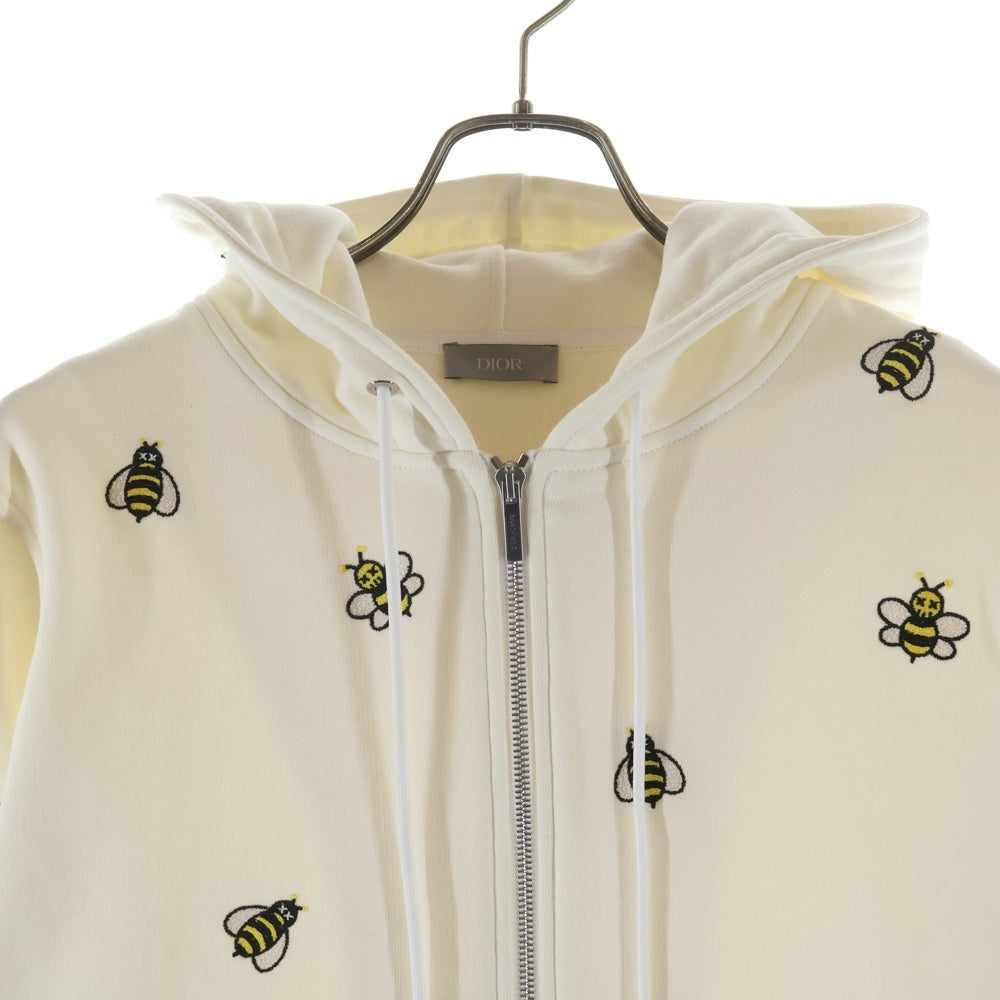 DIOR(ディオール) 19SS ×KAWS Bee Zip Up Hoodie カウズ BEE刺繍 ジップアップ スウェット パーカー フーディー ホワイト 923J205W6142