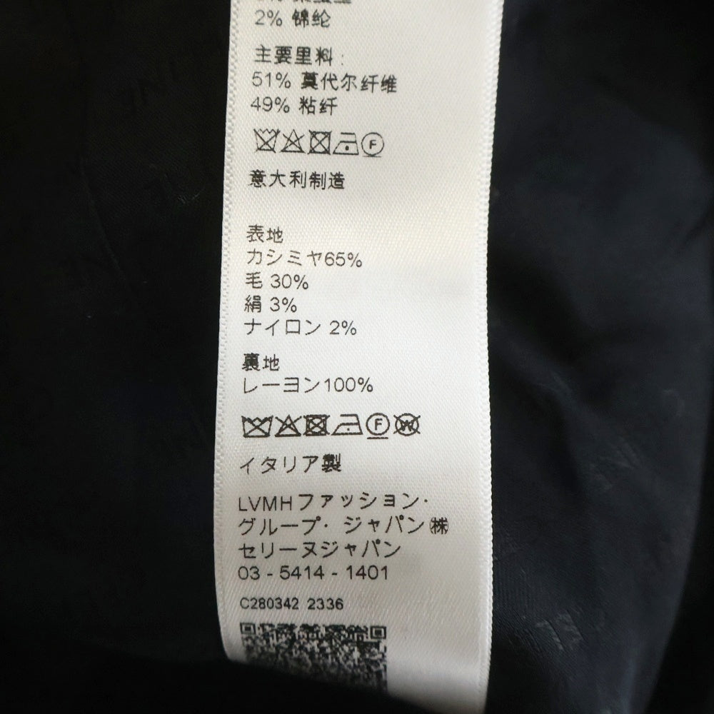 CELINE(セリーヌ) カシミヤ ウール クラシックフィット クルーネック パイピング チェルシージャケット ブラック レディース 2V34T593V.38NO