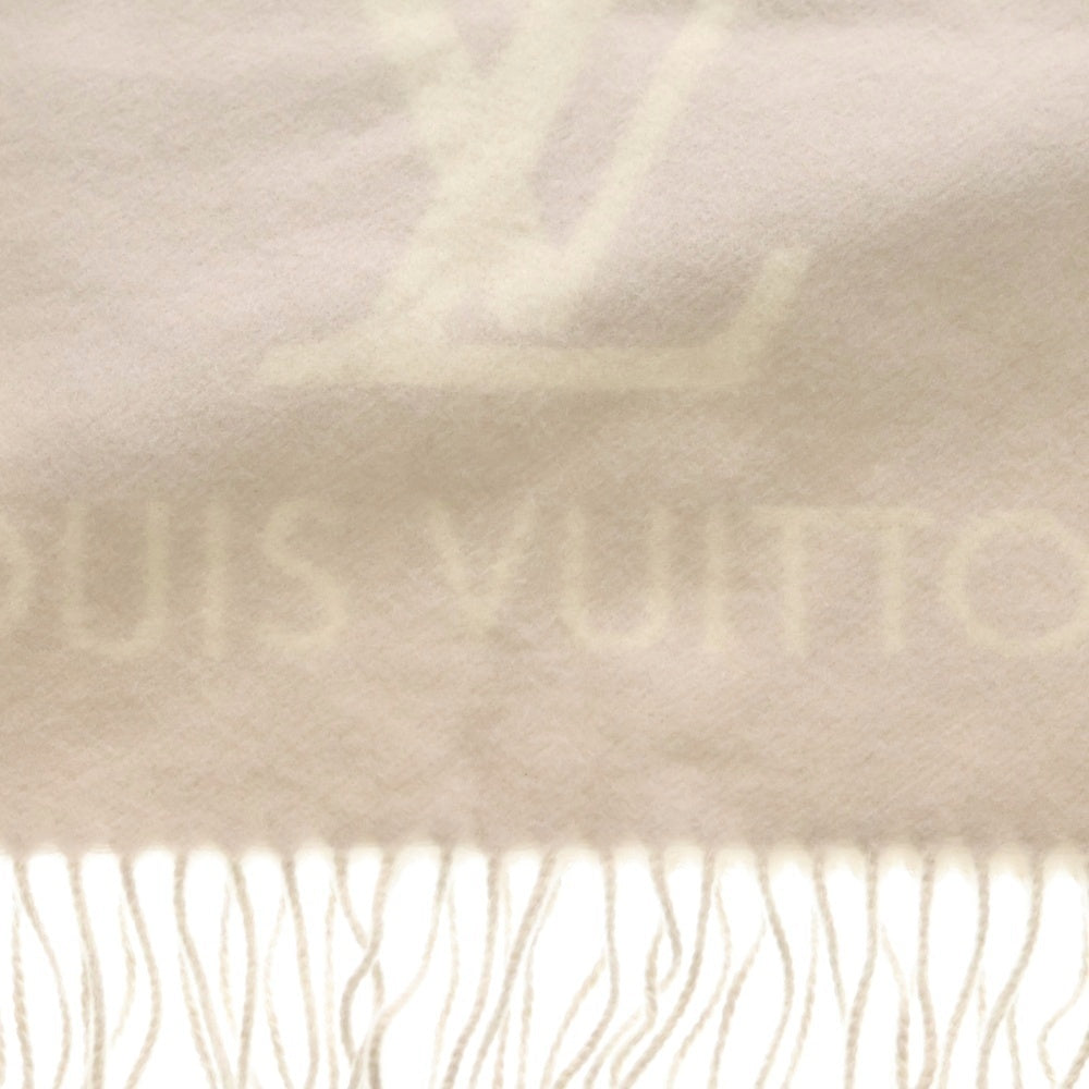 LOUIS VUITTON(ルイヴィトン) レイキャビック モノグラム カシミヤ フリンジ マフラー ストール グレージュ レディース M78909 AO4213