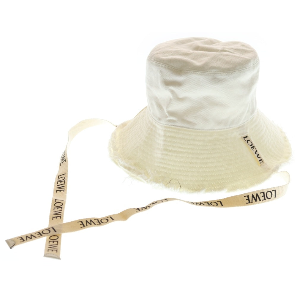 LOEWE(ロエベ) ×PAULA'S IBIZA パウラズイビザ フィッシャーマン バケットハット 帽子 ホワイト レディース K820HF1X25