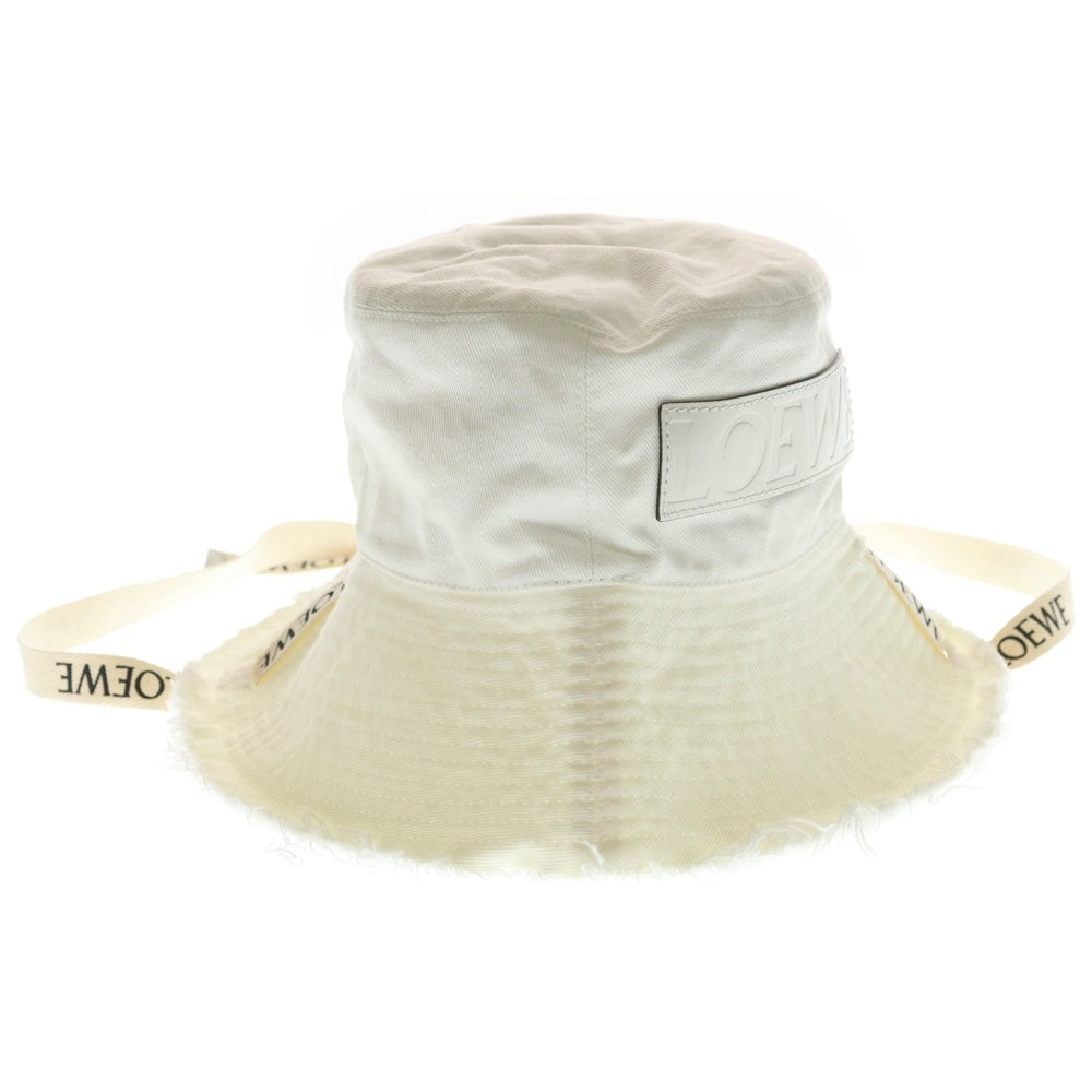 LOEWE(ロエベ) ×PAULA'S IBIZA パウラズイビザ フィッシャーマン バケットハット 帽子 ホワイト レディース K820HF1X25