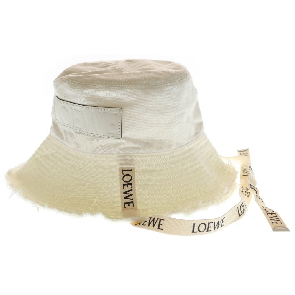 LOEWE(ロエベ) ×PAULA'S IBIZA パウラズイビザ フィッシャーマン バケットハット 帽子 ホワイト レディース K820HF1X25