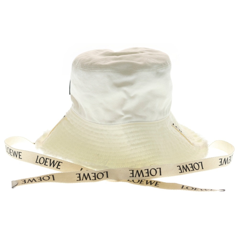 LOEWE(ロエベ) ×PAULA'S IBIZA パウラズイビザ フィッシャーマン バケットハット 帽子 ホワイト レディース K820HF1X25