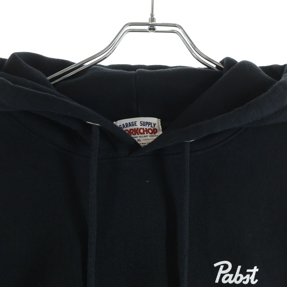 PORKCHOP(ポークチョップ) ×MOONEYES×Pabst Blue Ribbon HOODIE ムーンアイズ パブストブルーリボン プルオーバーパーカー ブラック