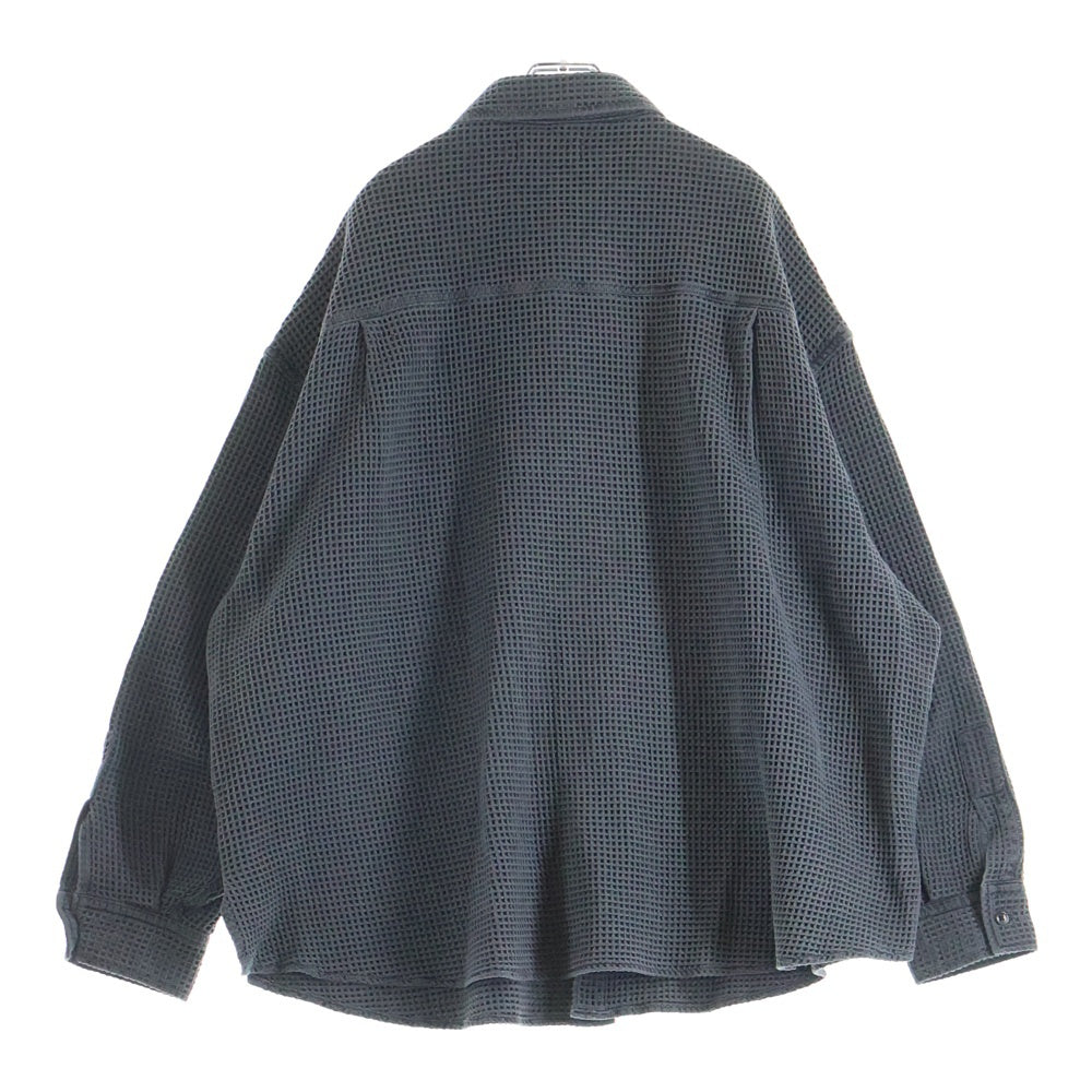 COOTIE PRODUCTIONS(クーティー プロダクションズ) 25AW Pigment Dyed Waffle L/S Shirt ピグメントダイワッフルロングスリーブシャツ ブラック CTE-25A406