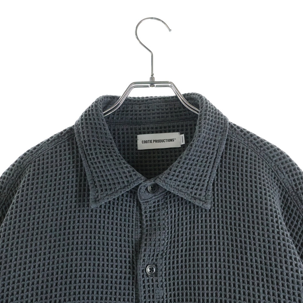 COOTIE PRODUCTIONS(クーティー プロダクションズ) 25AW Pigment Dyed Waffle L/S Shirt ピグメントダイワッフルロングスリーブシャツ ブラック CTE-25A406
