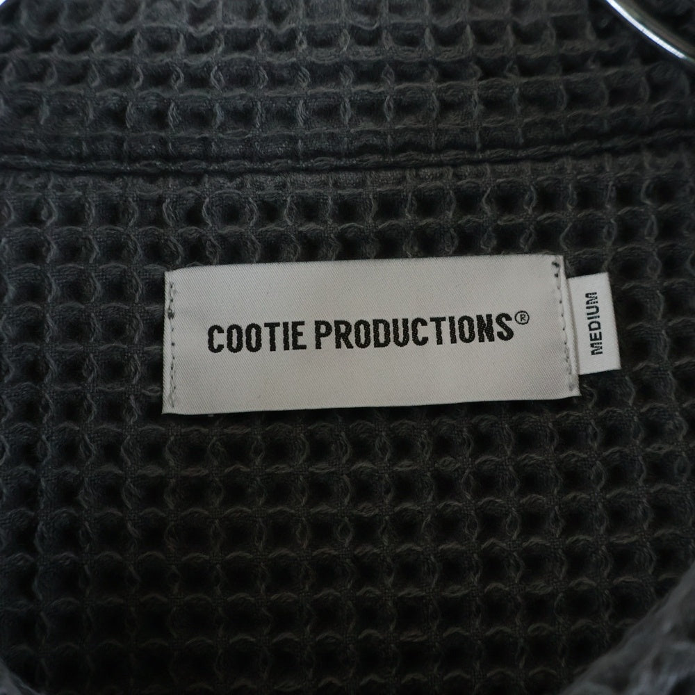 COOTIE PRODUCTIONS(クーティー プロダクションズ) 25AW Pigment Dyed Waffle L/S Shirt ピグメントダイワッフルロングスリーブシャツ ブラック CTE-25A406