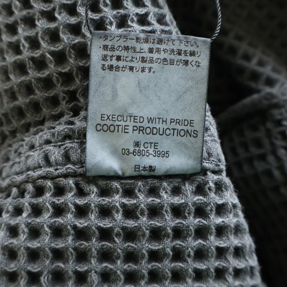 COOTIE PRODUCTIONS(クーティー プロダクションズ) 25AW Pigment Dyed Waffle L/S Shirt ピグメントダイワッフルロングスリーブシャツ ブラック CTE-25A406
