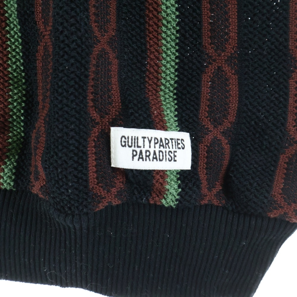 WACKO MARIA(ワコマリア) 24SS STRIPED JACQUARD SUMMER KNIT POLO SHIRT ストライプジャガードサマーニットポロシャツ 24SS-WMK-KN20