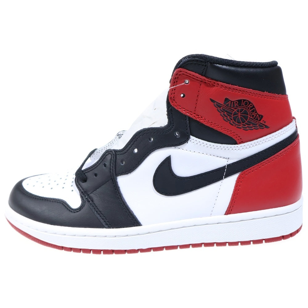 NIKE(ナイキ) AIR JORDAN1 RETRO HIGH OG BLACK TOE エアジョーダン1 ハイカットスニーカー つま黒 ブラック/レッド US9/27cm 555088-125