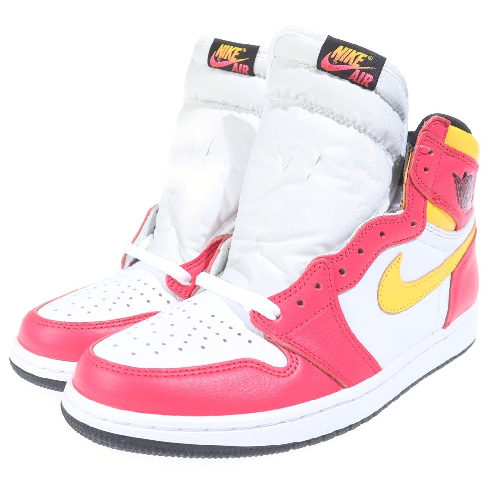 NIKE(ナイキ) AIR JORDAN 1 RETRO HIGH OG LIGHT FUSION RED エアジョーダン1 レトロ ライトフュージョン ハイカットスニーカー レッド/イエロー US9/27cm 555088-603