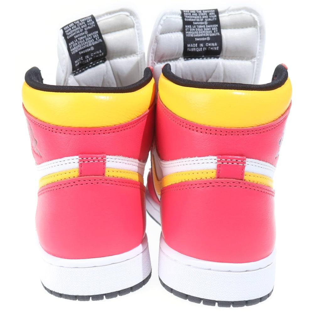 NIKE(ナイキ) AIR JORDAN 1 RETRO HIGH OG LIGHT FUSION RED エアジョーダン1 レトロ ライトフュージョン ハイカットスニーカー レッド/イエロー US9/27cm 555088-603