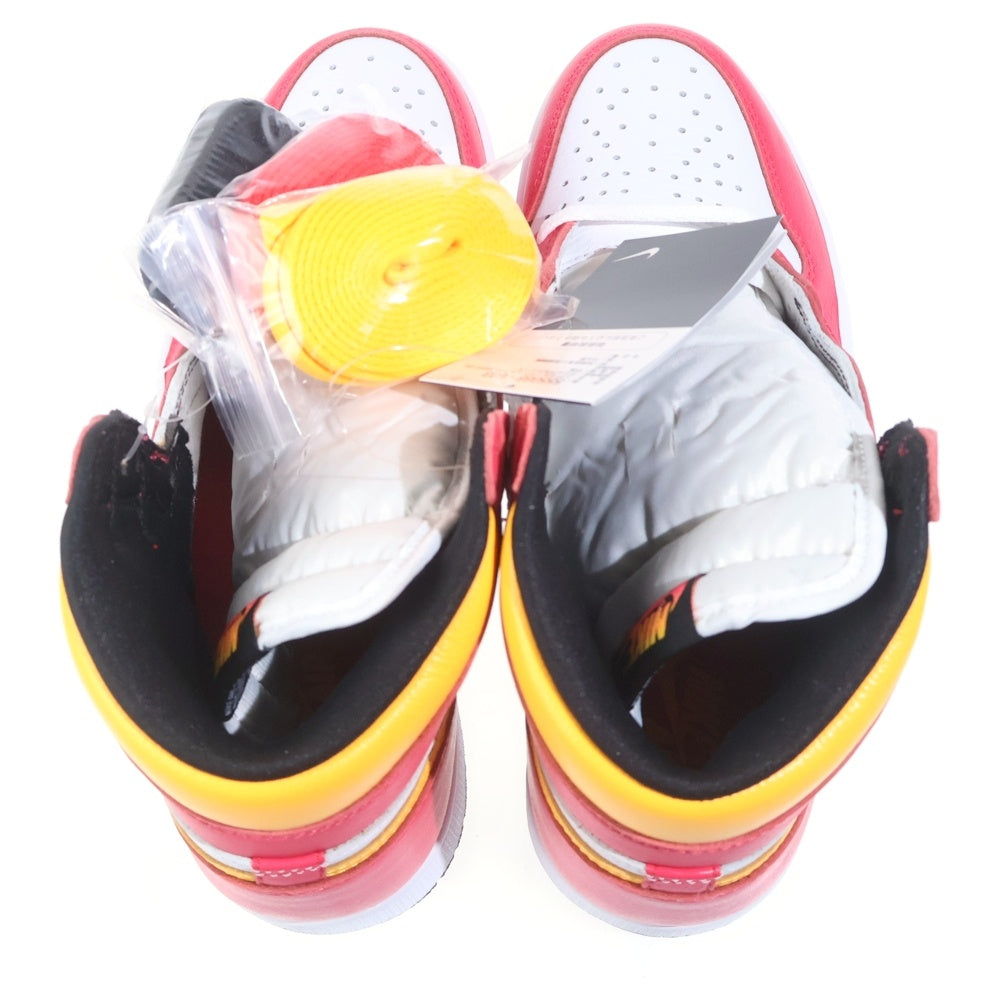 NIKE(ナイキ) AIR JORDAN 1 RETRO HIGH OG LIGHT FUSION RED エアジョーダン1 レトロ ライトフュージョン ハイカットスニーカー レッド/イエロー US9/27cm 555088-603
