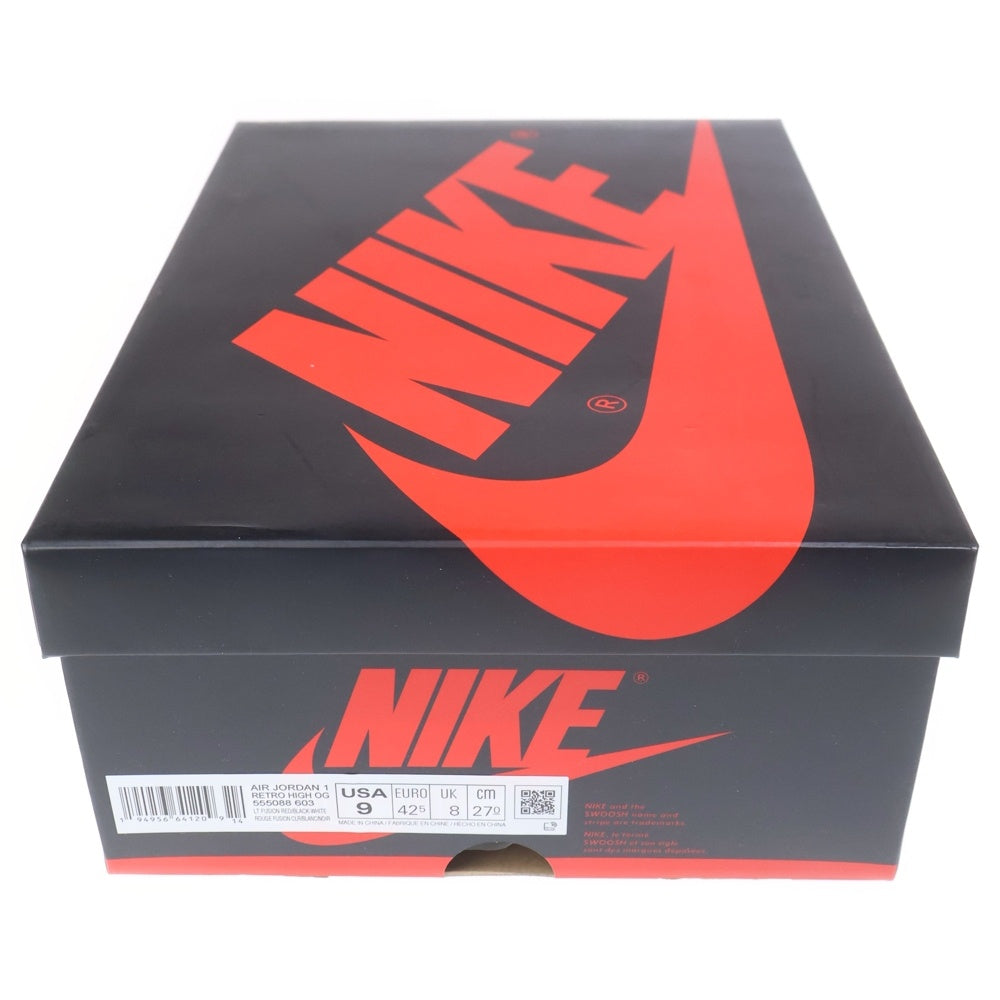 NIKE(ナイキ) AIR JORDAN 1 RETRO HIGH OG LIGHT FUSION RED エアジョーダン1 レトロ ライトフュージョン ハイカットスニーカー レッド/イエロー US9/27cm 555088-603