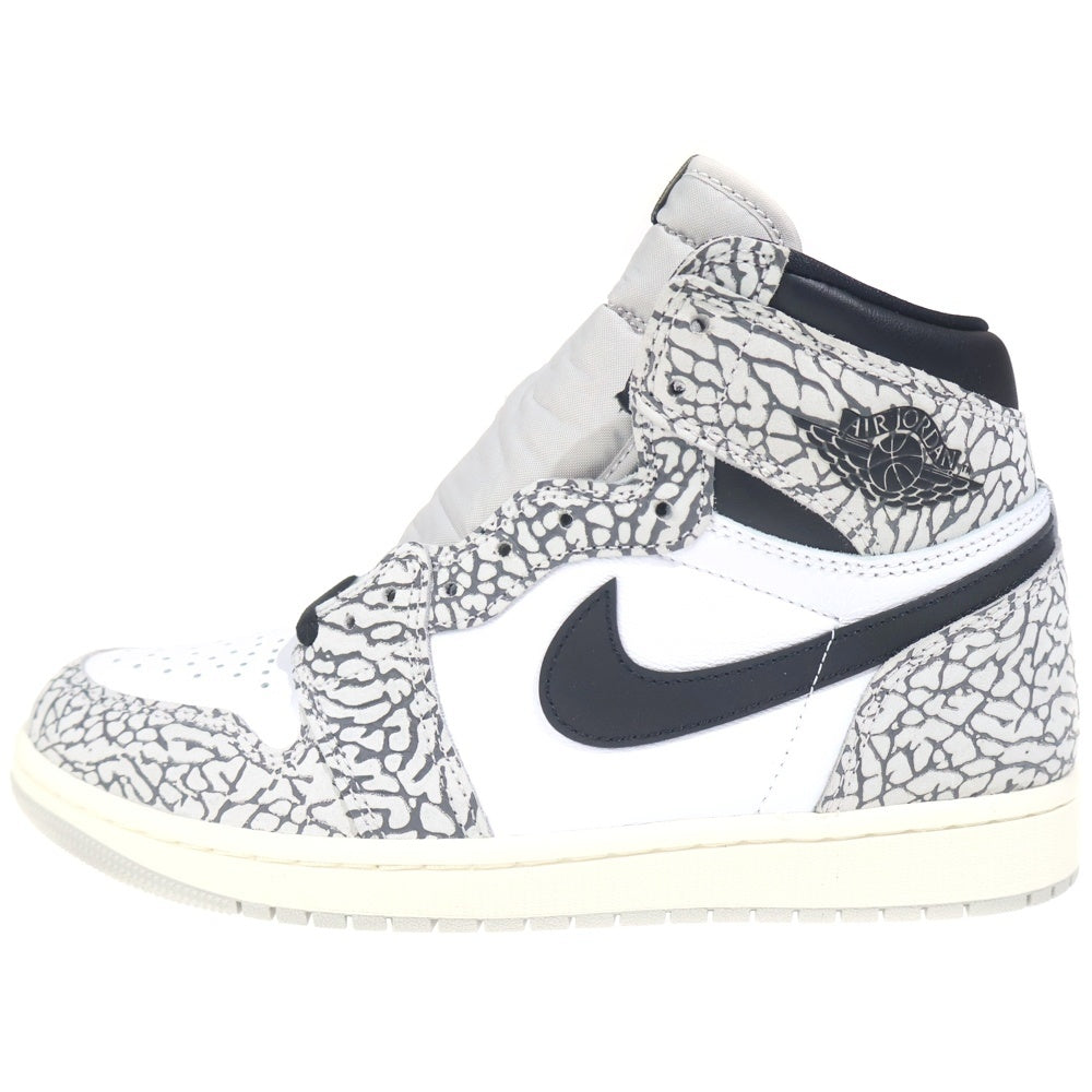 NIKE(ナイキ) AIR JORDAN 1 RETRO HIGH OG WHITE CEMENT ELEPHANT エアジョーダン1 ホワイトセメント サファリ ハイカットスニーカー ホワイト/グレー US9/27cm DZ5485-052