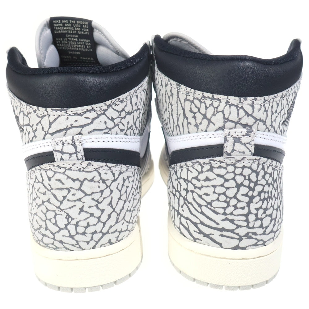 NIKE(ナイキ) AIR JORDAN 1 RETRO HIGH OG WHITE CEMENT ELEPHANT エアジョーダン1 ホワイトセメント サファリ ハイカットスニーカー ホワイト/グレー US9/27cm DZ5485-052