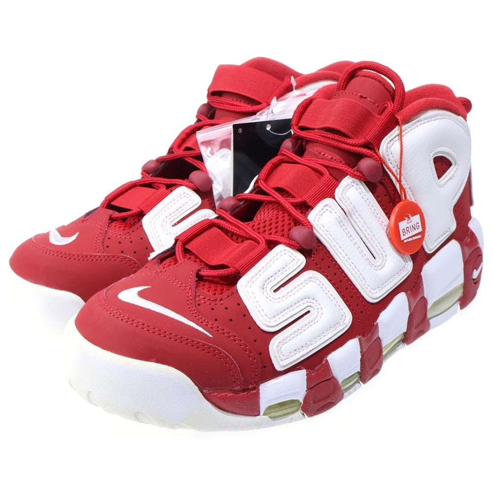 NIKE(ナイキ) ×SUPREME AIR MORE UPTEMPO シュプリーム エアモアアップテンポ モアテン ハイカットスニーカー レッド US9/27cm 902290-600