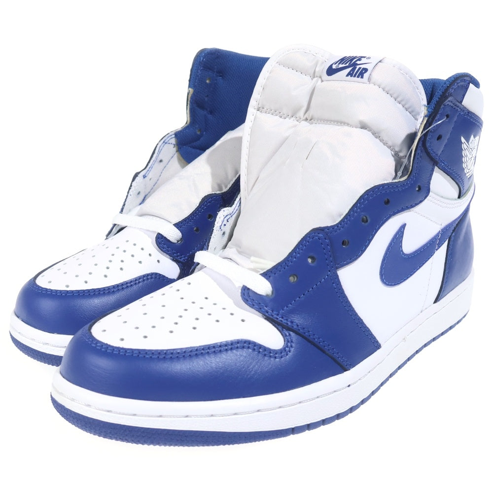 NIKE(ナイキ) AIR JORDAN 1 RETRO HIGH STORM BLUE エアジョーダン1 レトロ ハイ ストーム ブルー ハイカットスニーカー ホワイト/ブルー US9/27cm 555088-127