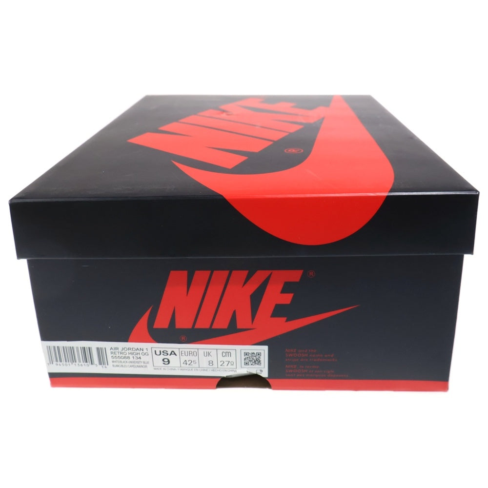 NIKE(ナイキ) AIR JORDAN1 RETRO HIGH OG エアジョーダン1 ユニバーシティブルー ハイカットスニーカー ホワイト/ブルー US9/27cm 555088-134