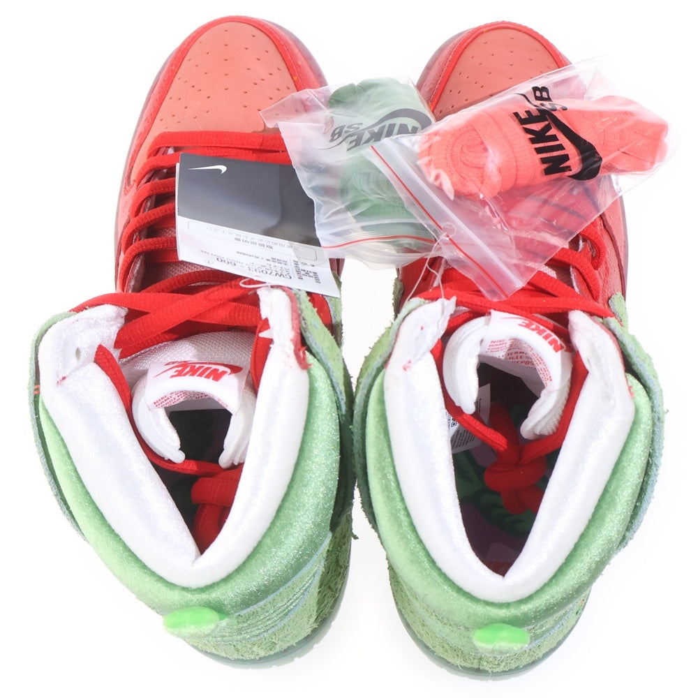 NIKE SB(ナイキエスビー) DUNK HIGH STRAWBERRY COUGH ダンクハイ ストロベリーコフ ハイカットスニーカー ピンク/グリーン US9/27cm CW7093-600