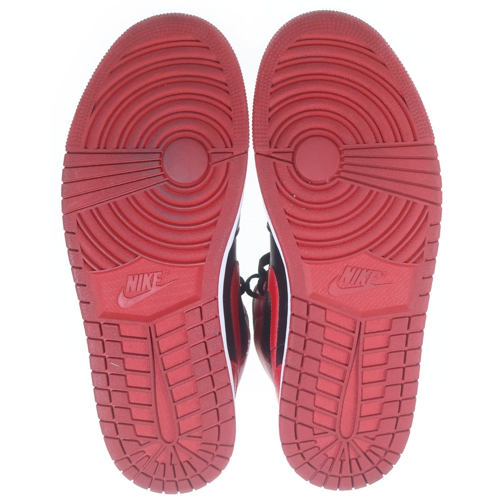 NIKE(ナイキ) AIR JORDAN 1 MID BRED エアジョーダン1 ミッド ブレッド ミッドカットスニーカー ブラック/レッド US9/27cm 554724-074