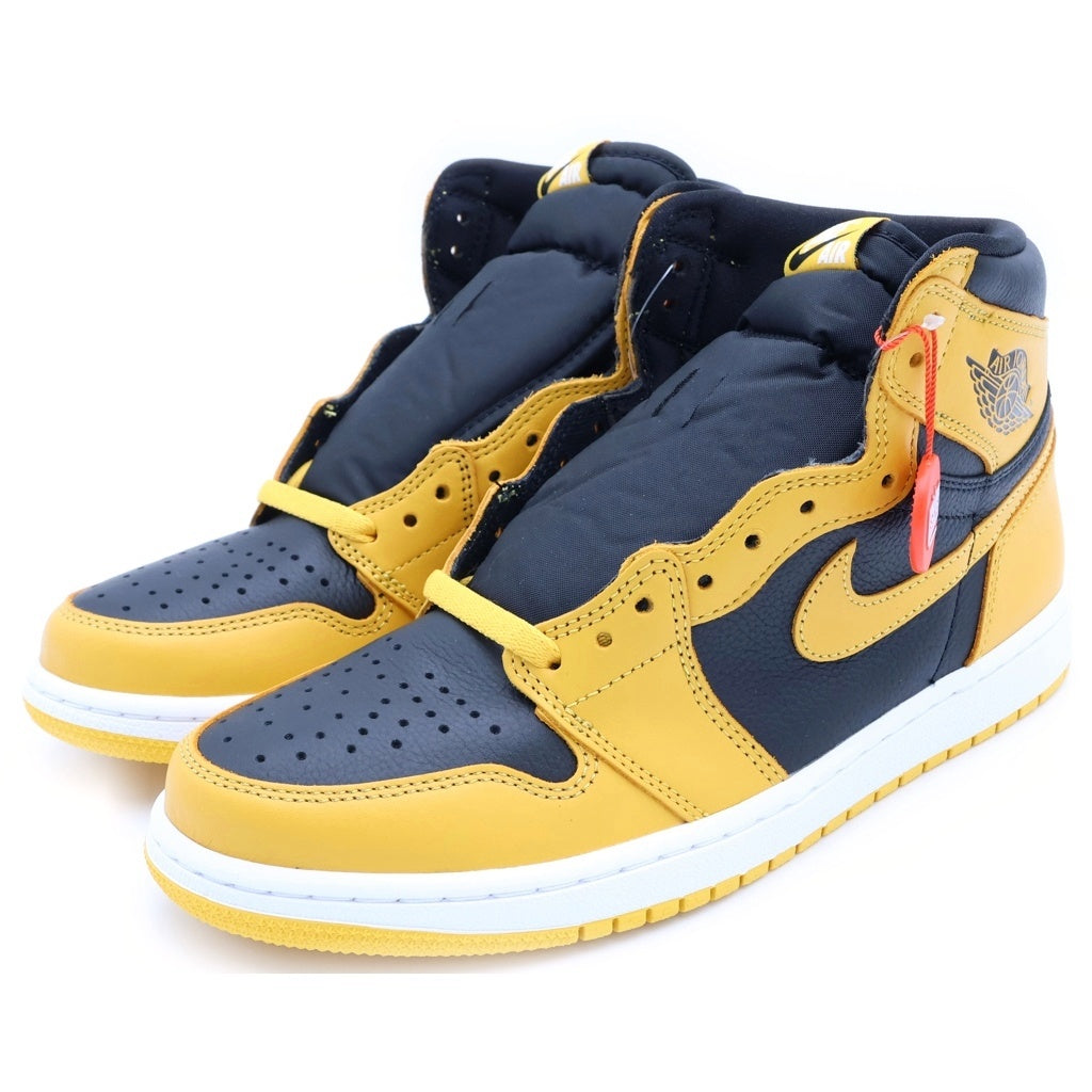 NIKE(ナイキ) AIR JORDAN1 RETRO HIGH OG POLLEN エアジョーダン 1 レトロ パラン ハイカットスニーカー ブラック/イエロー U9/27cm 555088-701