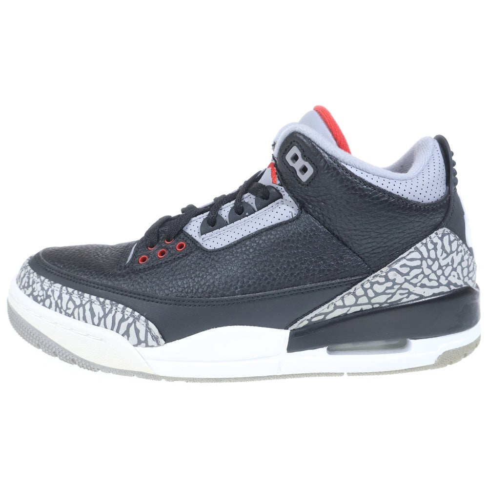 NIKE(ナイキ) AIR JORDAN 3 RETRO OG BLACK CEMENT エアジョーダン3 レトロ ブラックセメント ハイカットスニーカー ブラック US9/27cm 854262-001
