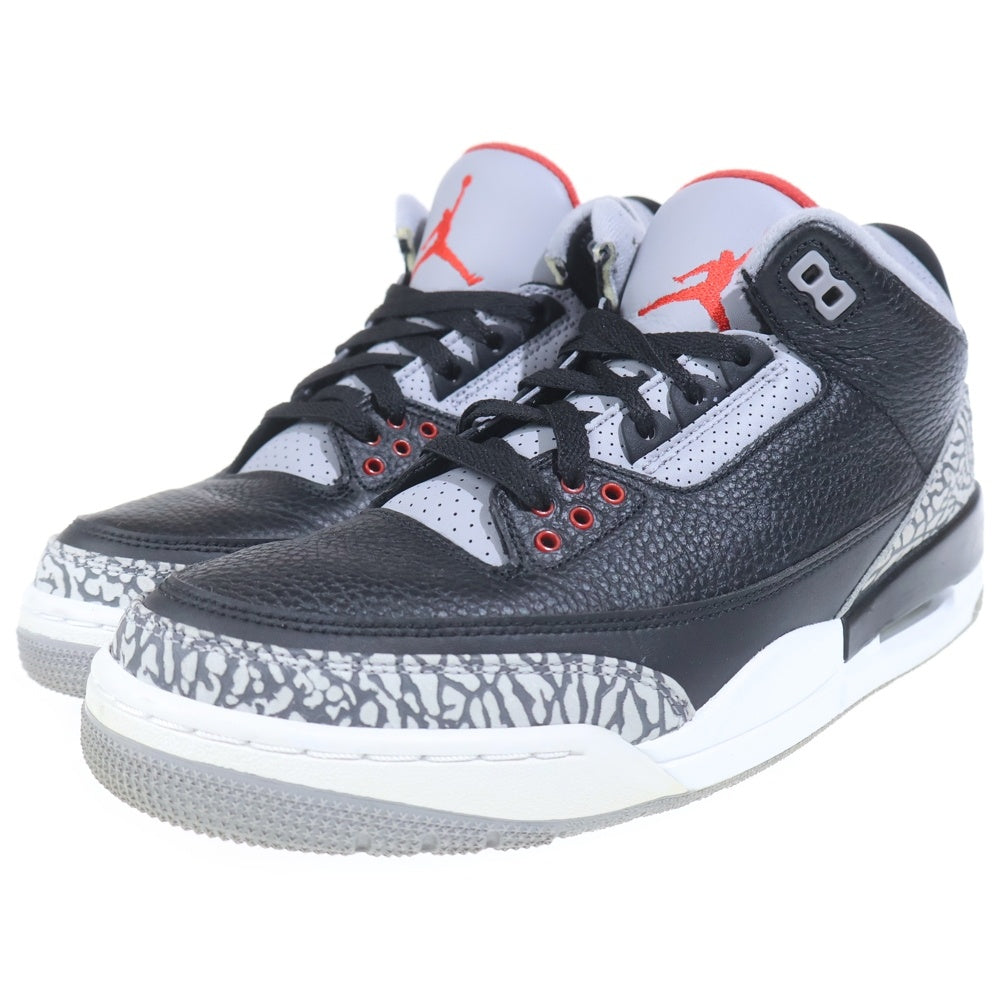 NIKE(ナイキ) AIR JORDAN 3 RETRO OG BLACK CEMENT エアジョーダン3 レトロ ブラックセメント ハイカットスニーカー ブラック US9/27cm 854262-001
