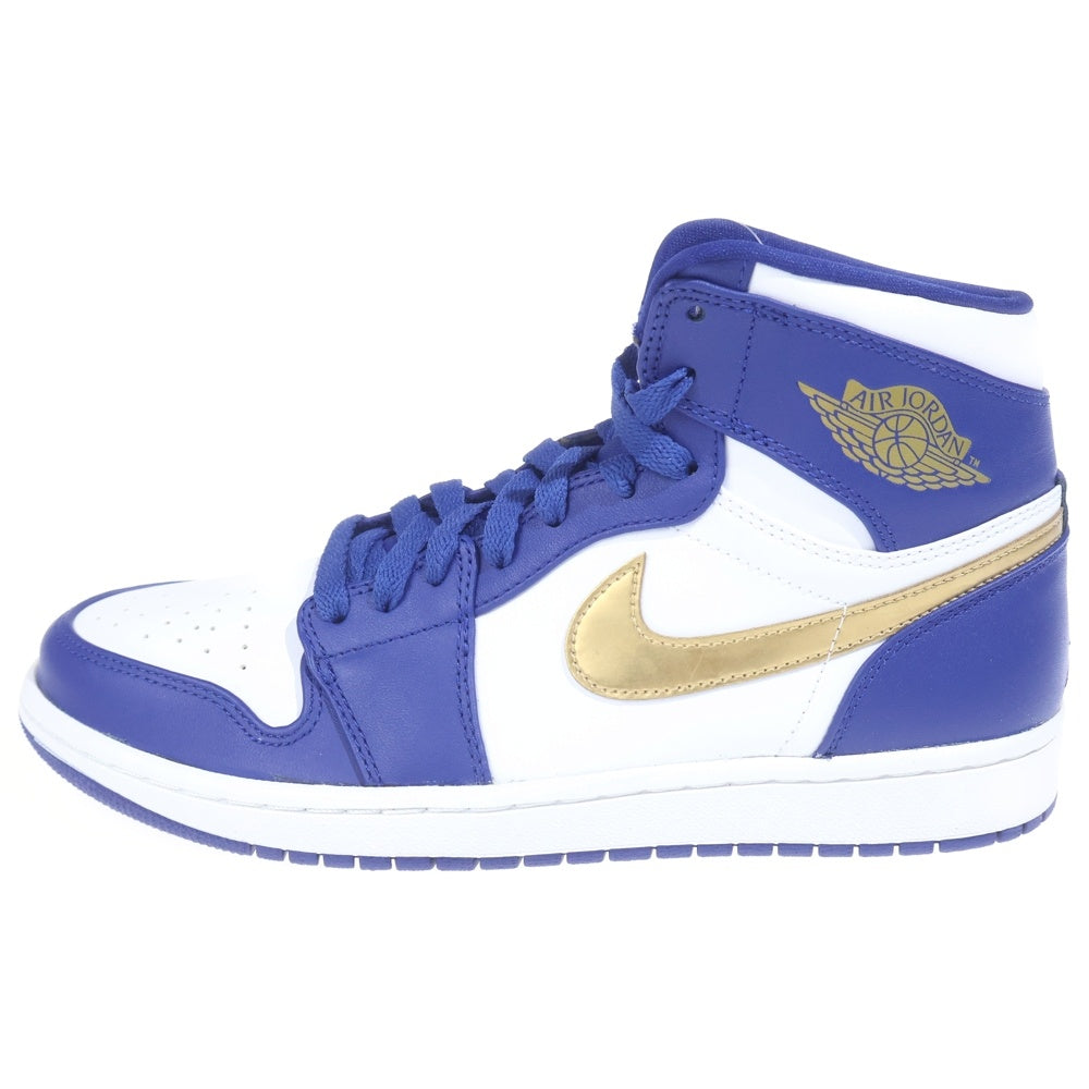 NIKE(ナイキ) AIR JORDAN 1 RETRO HIGH GOLD MEDAL エアジョーダン1 レトロ メダルゴールド ハイカットスニーカー ブルー/ホワイト US9/27cm 332550-406