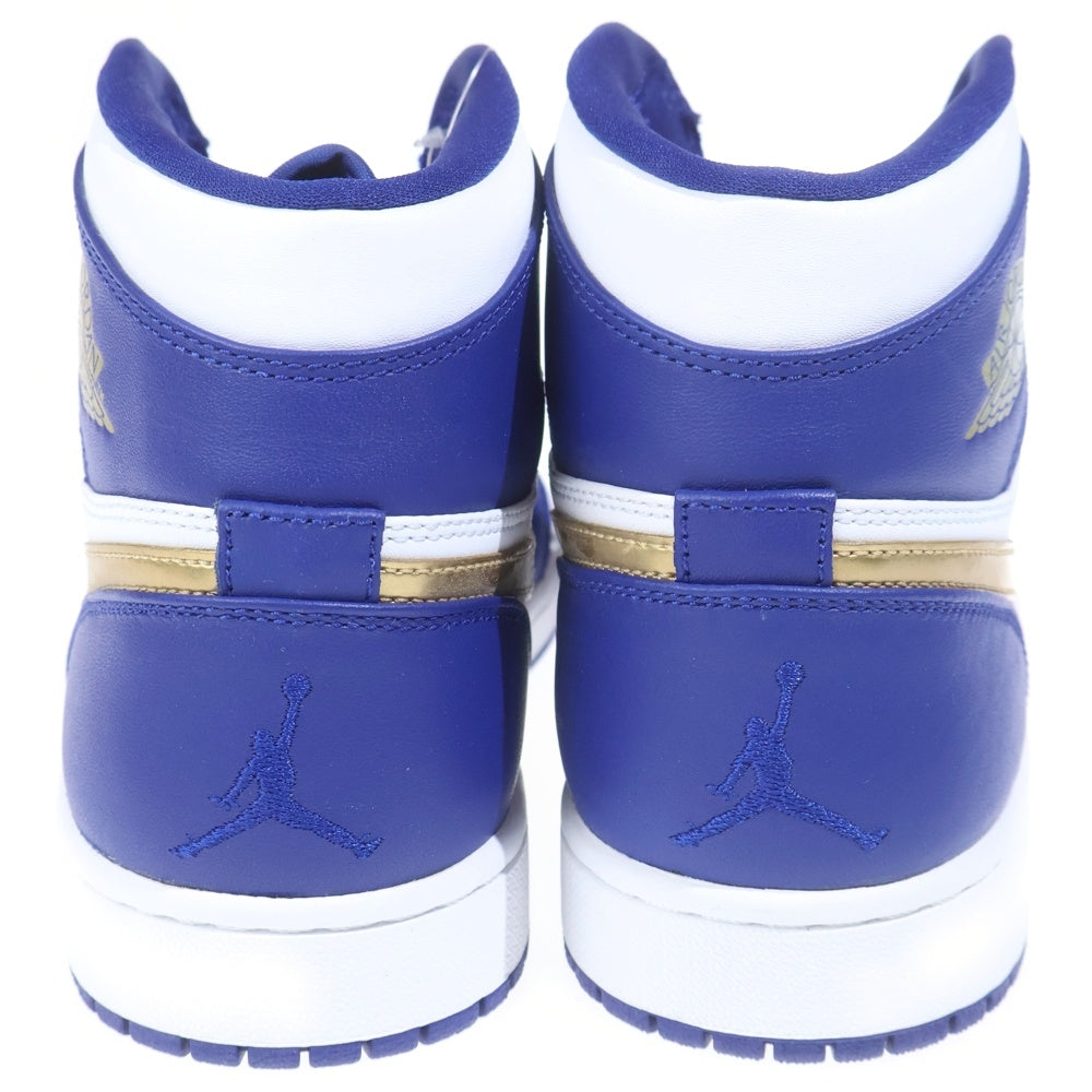 NIKE(ナイキ) AIR JORDAN 1 RETRO HIGH GOLD MEDAL エアジョーダン1 レトロ メダルゴールド ハイカットスニーカー ブルー/ホワイト US9/27cm 332550-406