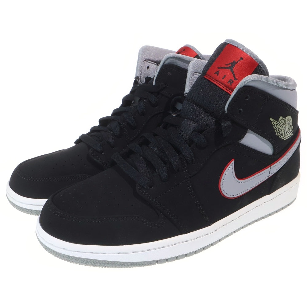 NIKE(ナイキ) AIR JORDAN 1 MID BLACK PARTICLE GREY GYM RED エアジョーダン1 ブラックパーティクルグレージムレッド ミッドカットスニーカー US9/27cm 554724-060