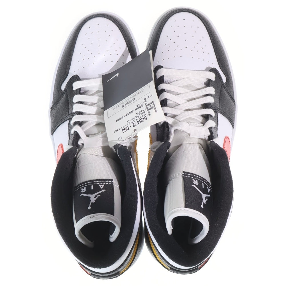 NIKE(ナイキ) WMNS AIR JORDAN 1 MID BQ6472-063 ウィメンズ エアジョーダン1 ミッドカットスニーカー ブラック/ホワイト US W10/27cm レディース
