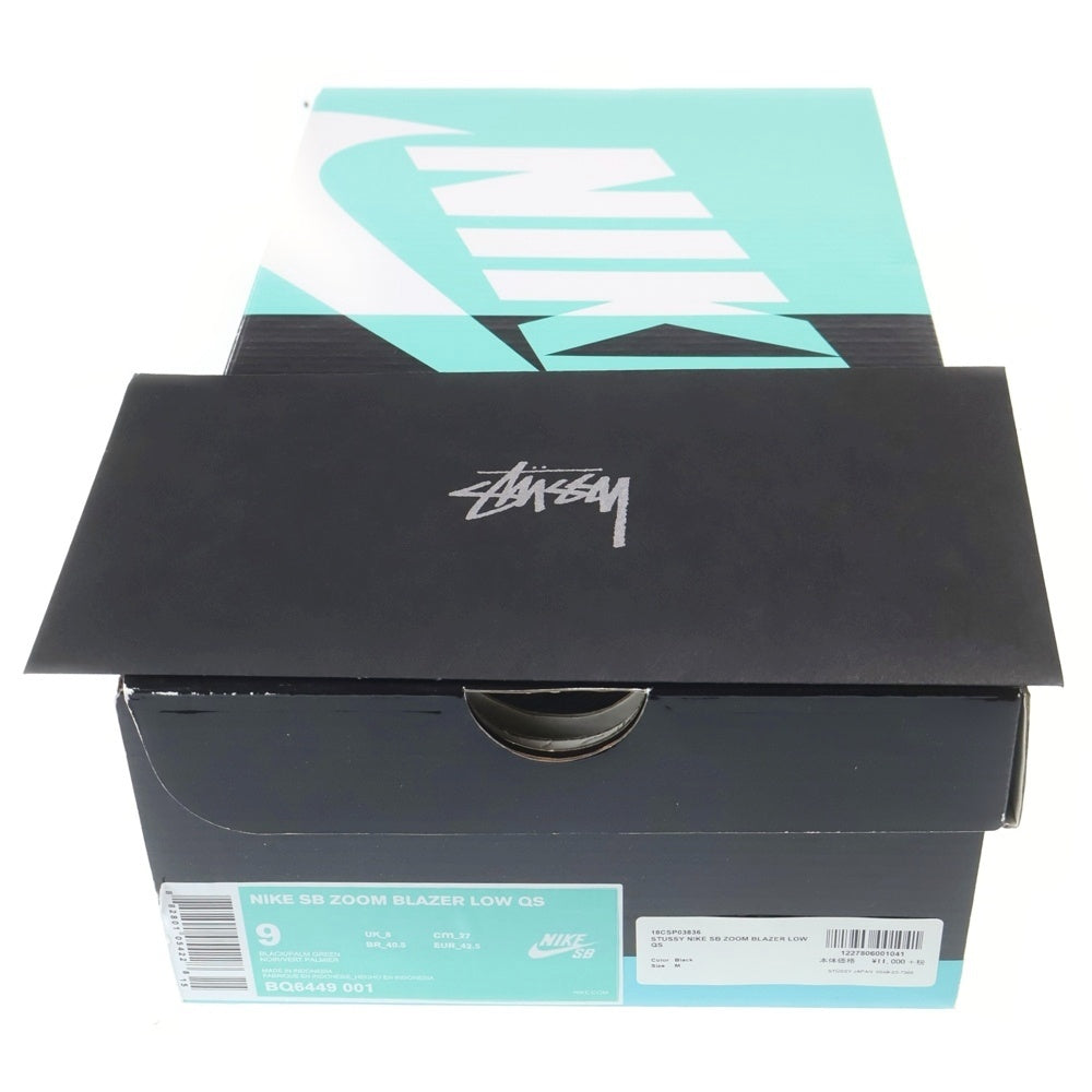 NIKE(ナイキ) ×STUSSY ZOOM BLAZER LOW QS BQ6449-001 ストゥーシー ズームブレザー ローカットスニーカー ブラック US9/27cm