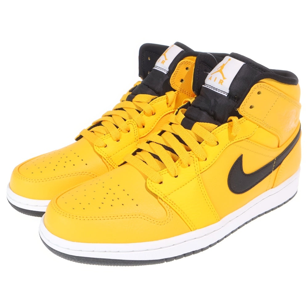 NIKE(ナイキ) AIR JORDAN 1 Mid UNIVERSITY GOLD BLACK エアジョーダン1 ユニバーシティゴールド ミッドカットスニーカー イエロー US9/27cm 554724-700